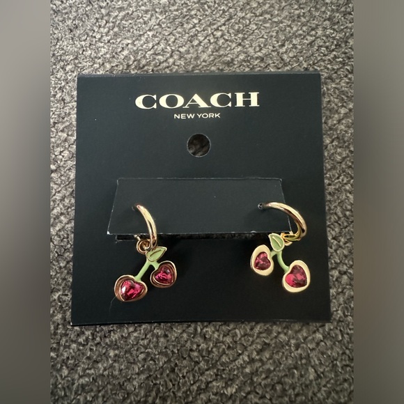 Coach Cherry Charm Huggie Earrings - New ๐ - Picture 2 of 6